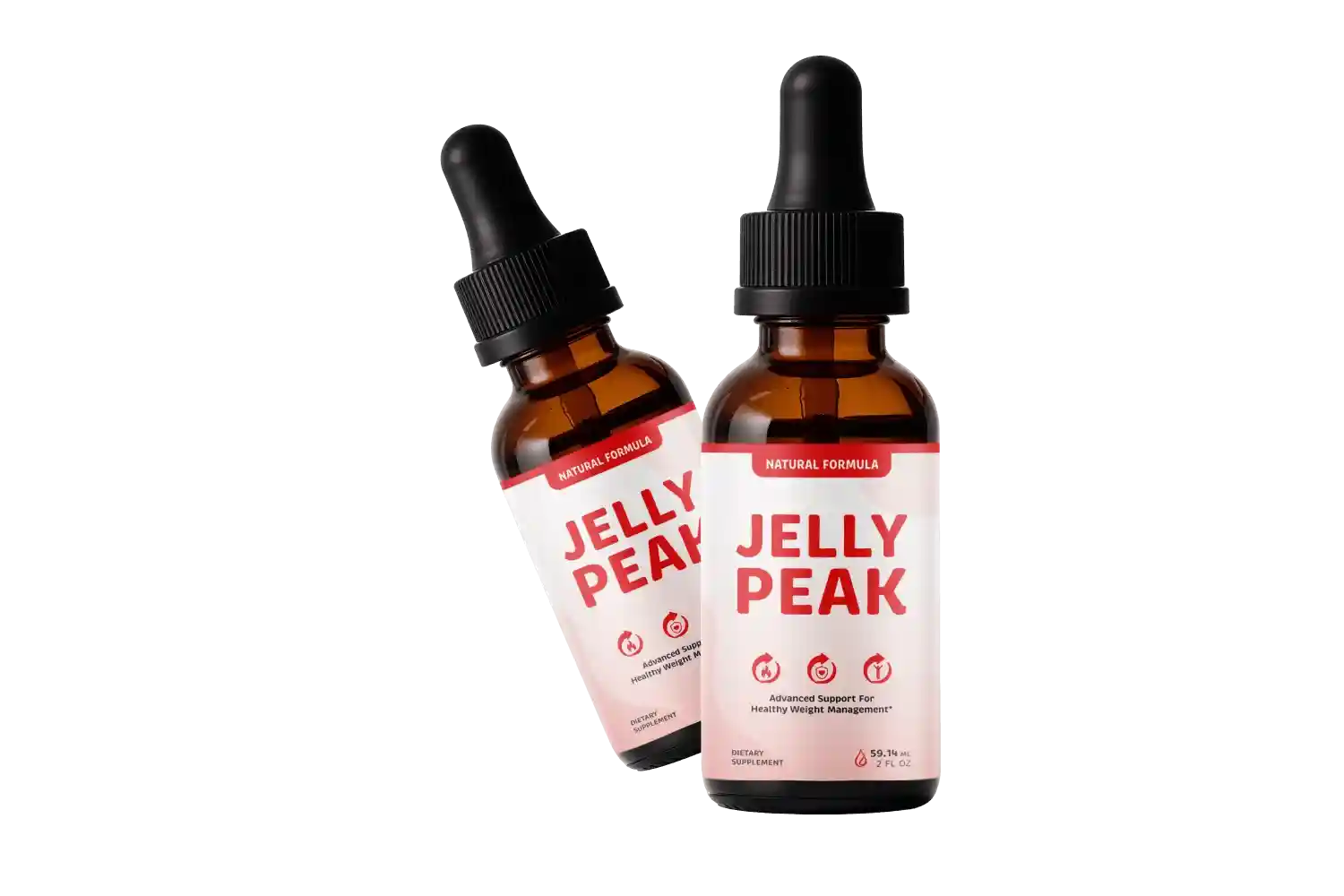JellyPeak Liquid Weight Management Daily Drops – Natural Formula 2 fl oz Amber Dropper Bottle